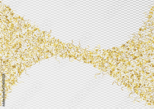 Fototapeta Golden Star Swirl Vector Transparent Background. 
