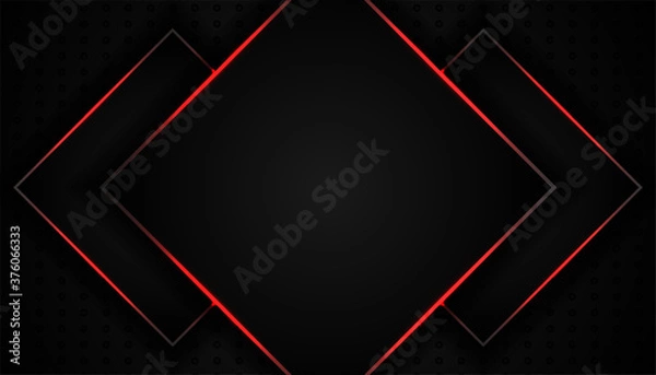 Fototapeta abstract red light line on black background. modern luxury design vector illustration