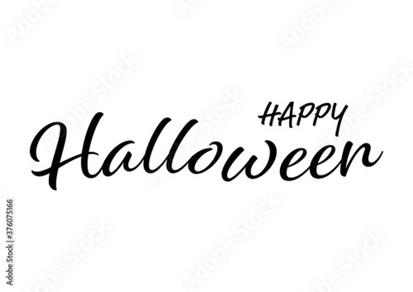 Fototapeta Happy Halloween text banner isolated on white background, vector illustration.