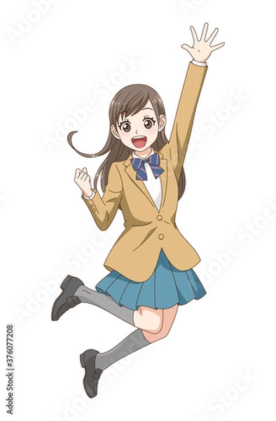 Obraz ジャンプする家族＿女子中学生
