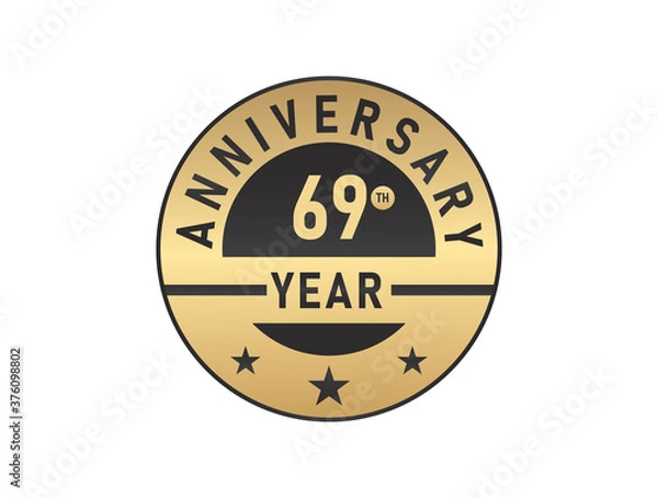 Fototapeta 69 years anniversary image vector logotype 