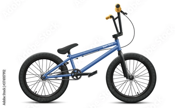 Obraz Blue BMX bicycle mockup - right side view