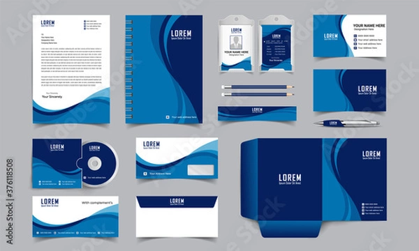 Obraz Elegant professional business stationery items set. Stationery design template clean and smooth ,eps & jpeg version.