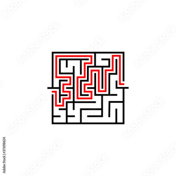 Obraz abstract vector maze logo solution icon. Vector illustration eps 10