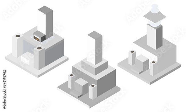 Obraz 墓石　白御影石　立体
