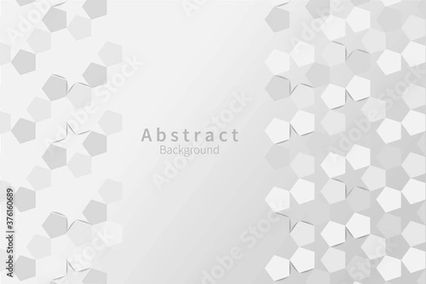Fototapeta Silver Pentagon Geometric Background. Vertical Cut Pentagon Pattern concept. Vector Design.	