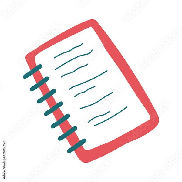 Obraz notebook open school supply flat style icon