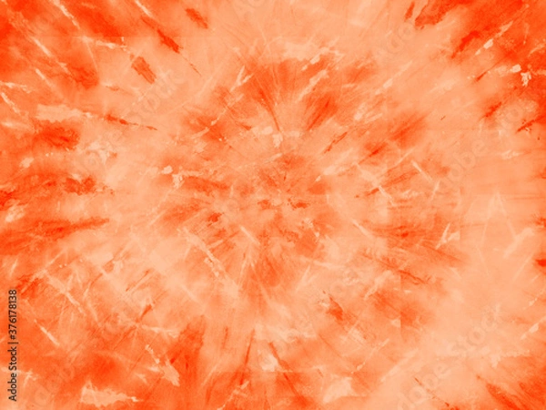 Obraz Orange tie dye pattern. Spiral tie-dye texture background.