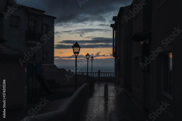 Obraz the cloudy sunset