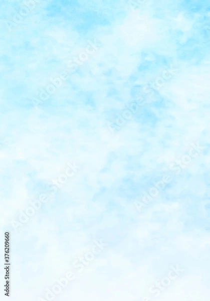 Obraz Blue sky and clouds, hand painted abstract watercolor background