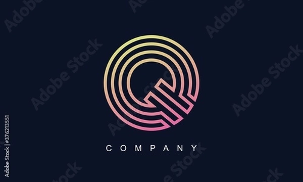 Fototapeta Initial Letter Q Logo With Creative Circle Monogram Business Typography Vector Template. Creative Abstract Letter Q Logo Design