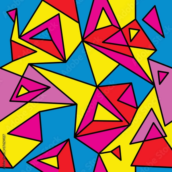 Fototapeta Fragment kubizmu geometrycznego, abstrakcyjny wzór bez szwu 1.2.