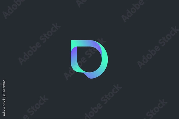 Fototapeta Technology Letter D Logo Template