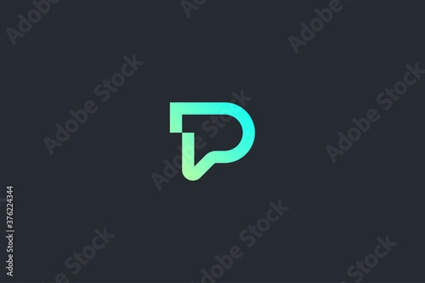 Fototapeta Technology Letter P Logo Template