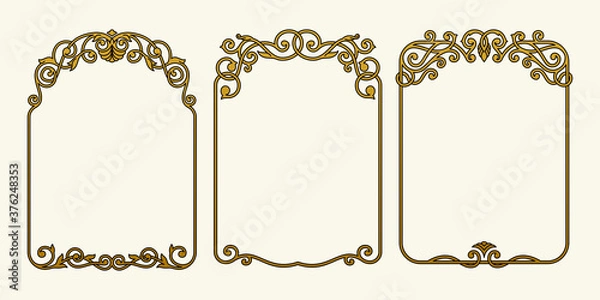 Fototapeta Borders frames luxury vintage collection set