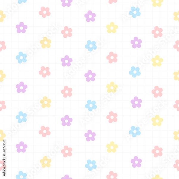 Obraz Cute little flowers seamless pattern background