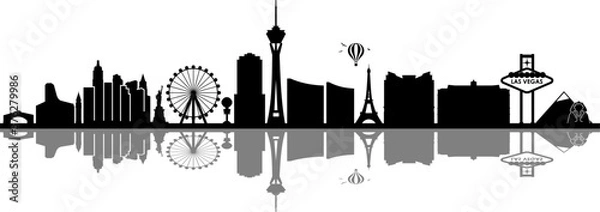 Fototapeta LAS VEGAS City NEVADA Skyline Silhouette Cityscape Vector