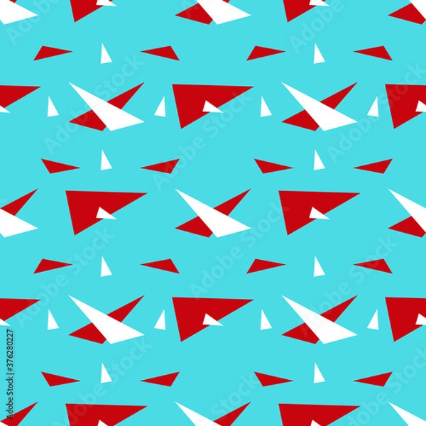 Obraz seamless pattern of red and white triangles