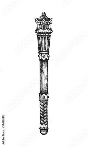 Obraz Royal Scepter. Hand Drawn Vector Illustration