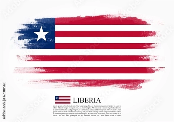 Obraz Textured and vector flag of Liberia drawn with brush strokes. Texture and vector flag of Liberia drawn with brush strokes.