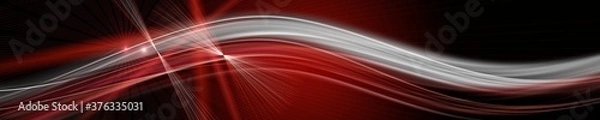 Obraz Powerful wave panorama background design illustration with light