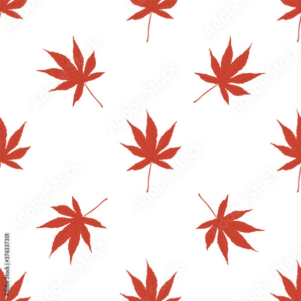 Fototapeta Autumn seamless patterns. Fall leaves. 