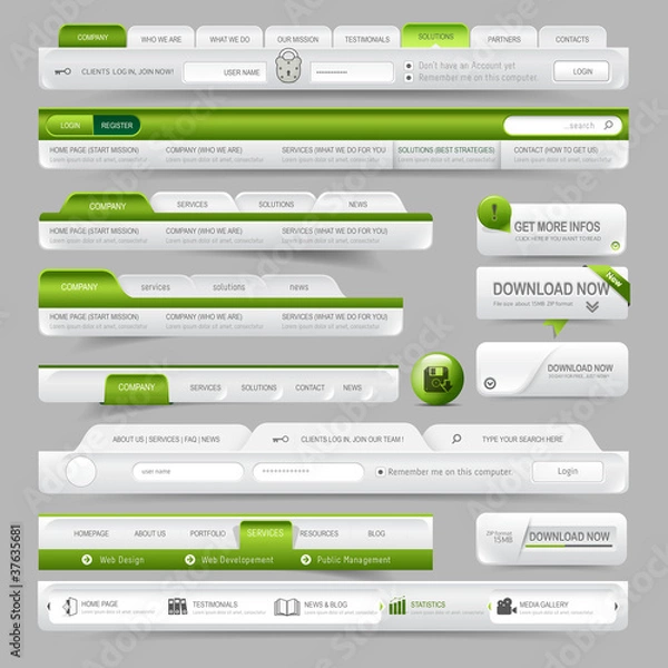 Fototapeta Web site design template navigation elements