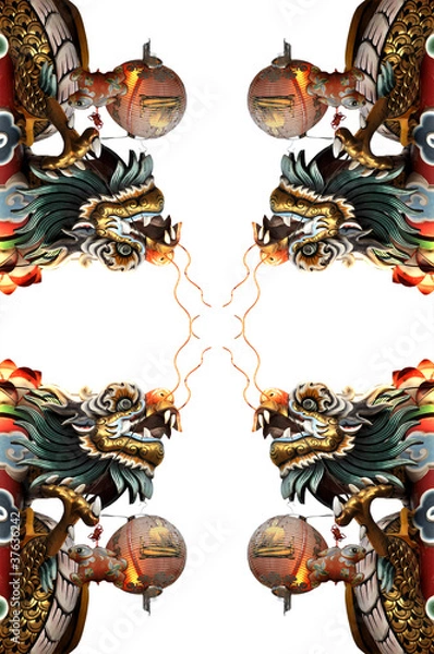 Obraz The statue of a Chinese dragon