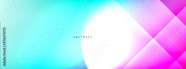 Fototapeta Vector abstract background - circle and cross on fluid gradient with shadows and light effects. Techno or business shiny design templates for text