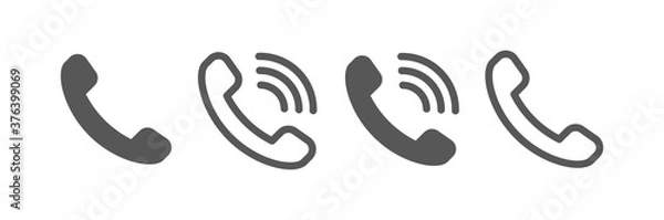 Fototapeta Phone icon set. Telephone receiver. Ringing phone.