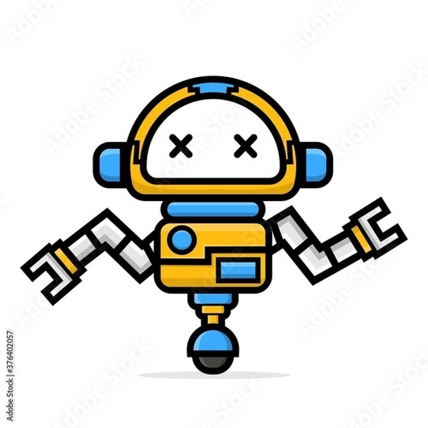 Obraz Cute characters robot error and crash