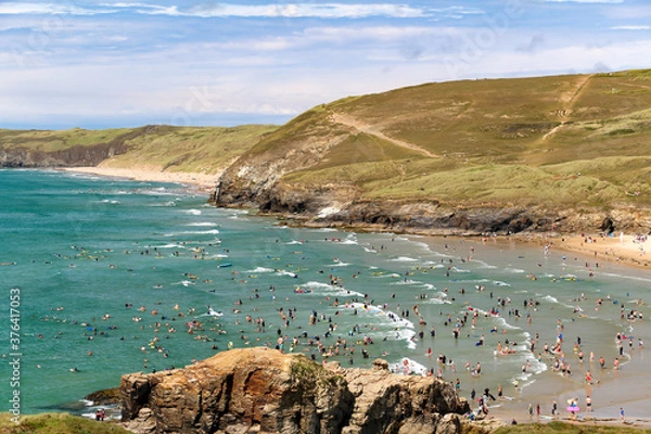 Obraz Summer beach days at Perranporth, Cornwall