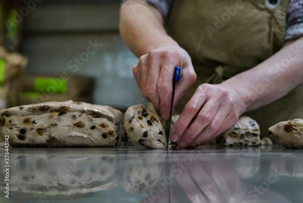 Obraz Baker making artisan bread