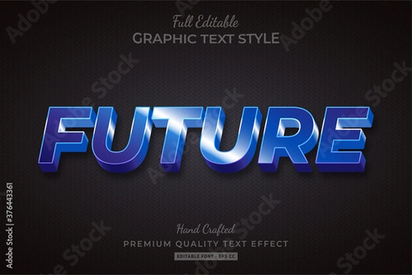 Obraz Future Techno 3d Text Style Effect Premium Vector
