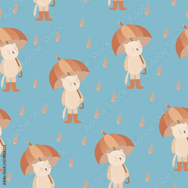 Obraz pattern cat under an umbrella