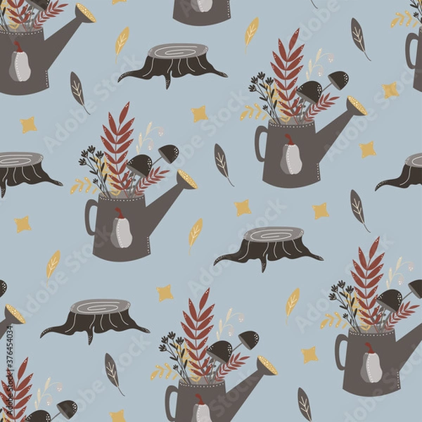 Obraz pattern watering can with flowers