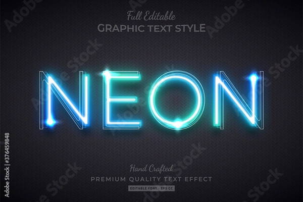 Fototapeta Efekt edycji tekstu w stylu Glow Neon Premium