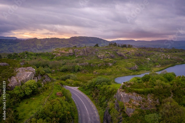 Obraz Sunset over country road