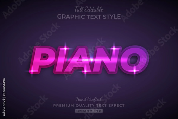 Obraz Piano Editable 3D Text Style Effect Premium