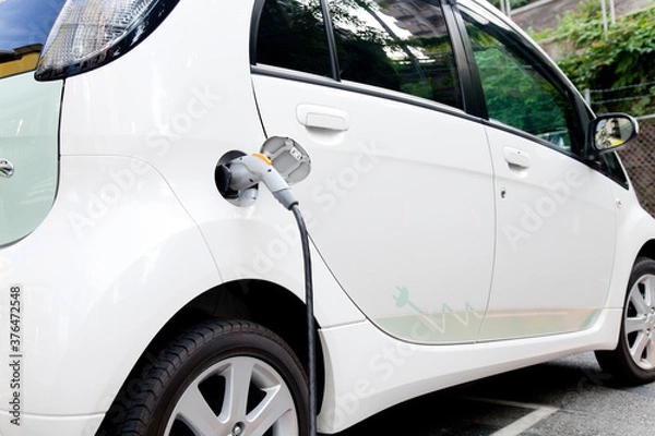Fototapeta 電気自動車の充電
