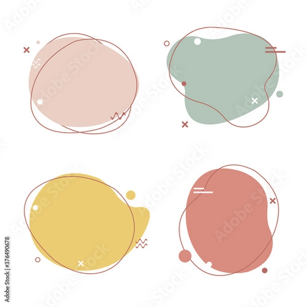 Fototapeta Simple Pastel Speech Bubbles Set Isolated, Vector Illustration