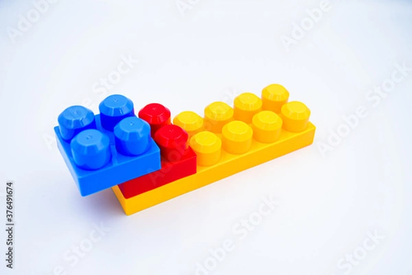 Fototapeta Colorful​ Plastic​ block​ toy​ for​ play​ and​ Learn​