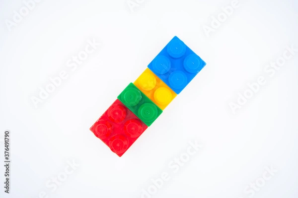 Fototapeta Colorful​ Plastic​ block​ toy​ for​ play​ and​ Learn​