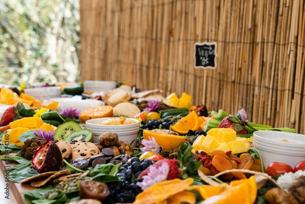 Fototapeta Colorful fruit buffet on a summer day