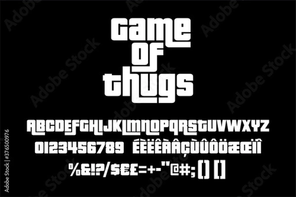 Fototapeta Thug alphabet. Vector typography illustration