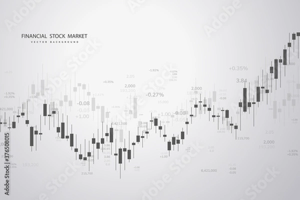 Fototapeta Stock market graph or forex trading chart for business and financial concepts, reports and investment . Vector illustration