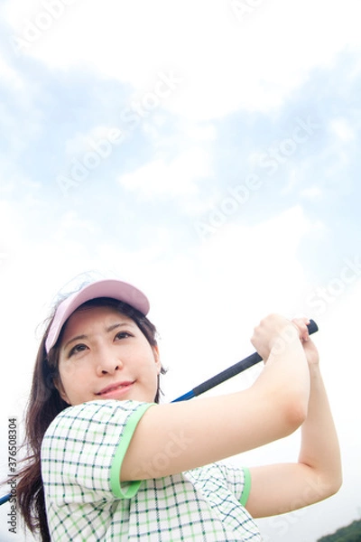 Obraz ゴルフをする女性