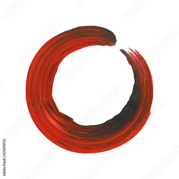 Fototapeta Red brush stroke circle