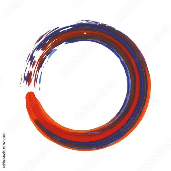 Fototapeta Red brush stroke circle