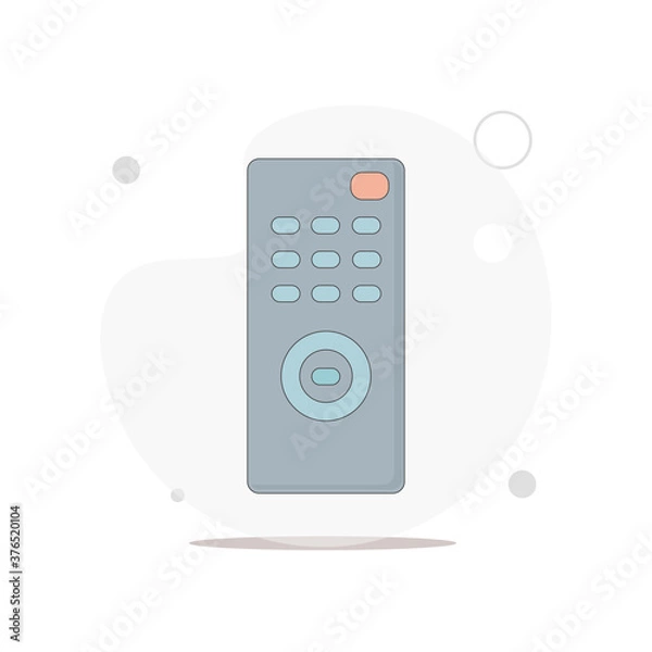 Fototapeta TV remote control vector flat illustration on white